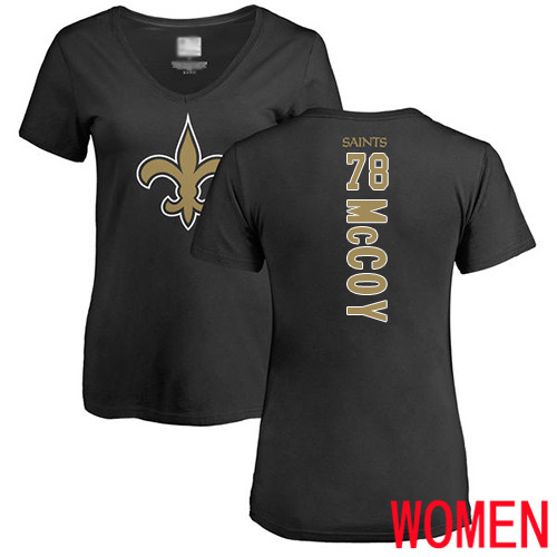 New Orleans Saints Black Women Erik McCoy Backer Slim Fit NFL Football #78 T Shirt->women nfl jersey->Women Jersey